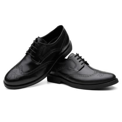 Imagem de Sapato Masculino Derby Couro Brogue Solado Blaqueado