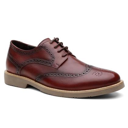 Imagem de Sapato Masculino Derby Couro Brogue Solado Blaqueado