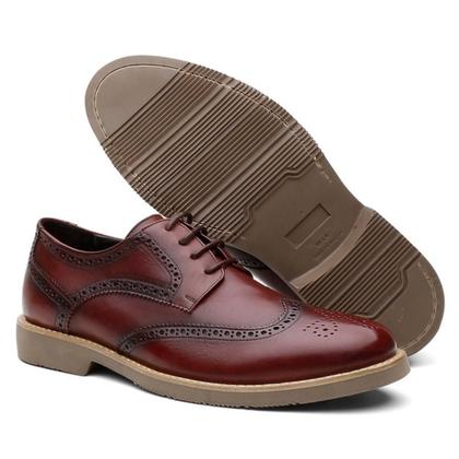 Imagem de Sapato Masculino Derby Couro Brogue Solado Blaqueado