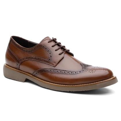Imagem de Sapato Masculino Derby Couro Brogue Solado Blaqueado