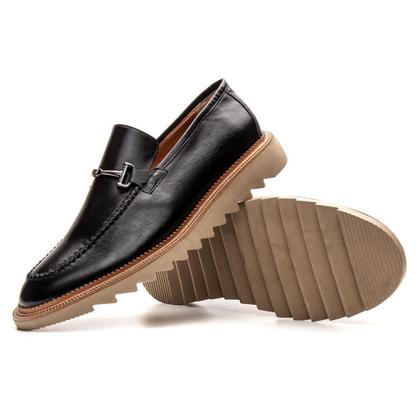 Imagem de Sapato Masculino Derby Couro Fivela Tratorado Conforto