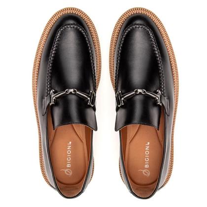 Imagem de Sapato Masculino Derby Couro Fivela Tratorado Conforto