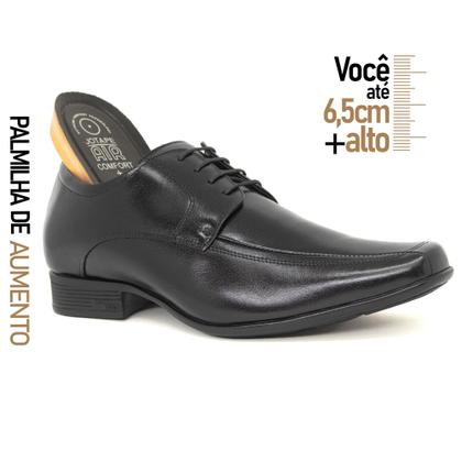 Sapato Masculino Jota Pe Aumenta Altura 6,5cm cadarço Sapato