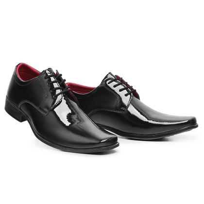 Imagem de Sapato Masculino Leve de Qualidade Verniz Preto Conforto