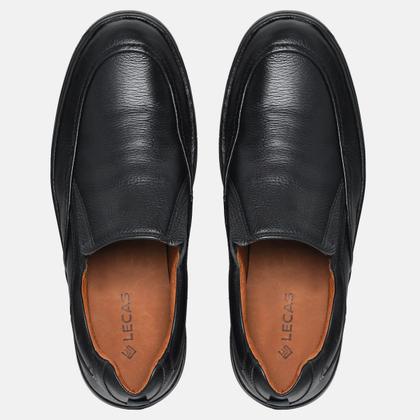 Imagem de Sapato Masculino Loafer Casual Couro Design Moderno Despojado Macio Confortável Preto