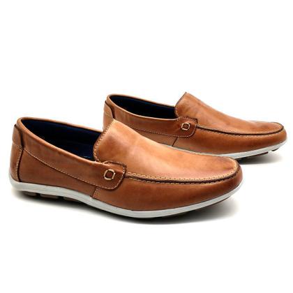 Imagem de Sapato Masculino Mocassim Sapatilha Sider Couro Bm Brasil 175/09 Bege