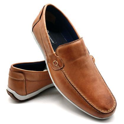 Imagem de Sapato Masculino Mocassim Sapatilha Sider Couro Bm Brasil 175/09 Bege