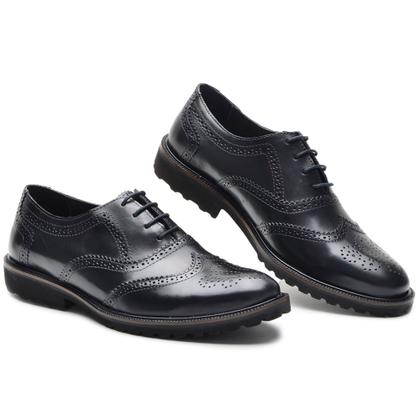 Imagem de Sapato Masculino Oxford Brogue Wing Couro Lançamento Peça Já