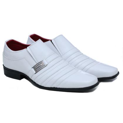 Imagem de Sapato masculino social pizzolev kit 3 pares branco marrom e preto