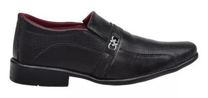 Imagem de Sapato Masculino Social Preto Confortavel com relogio e cinto