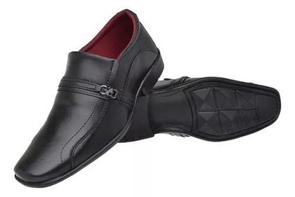 Imagem de Sapato Masculino Social Preto Confortavel com relogio e cinto