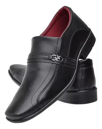 Imagem de Sapato Masculino Social Preto Confortavel com relogio e cinto