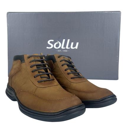 Imagem de Sapato Masculino Sollu Selaria Stoned Argila Com Cadarço Couro Macio Ref:9937 C