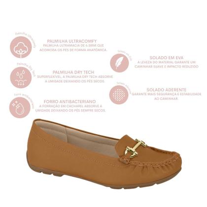 Imagem de Sapato Mocassim Feminino Modare Fivela Moda Confortável - Camel - 34