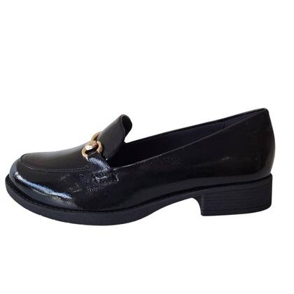 Imagem de  Sapato Mocassim Feminino UltraConforto Verniz Piccadilly - Preto