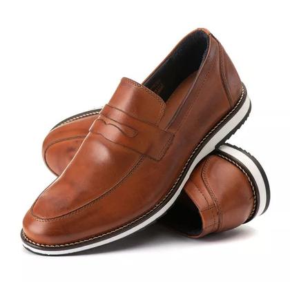 Imagem de Sapato Mocassim Loafer Masculino Couro DIfranca - 8001 - Castor