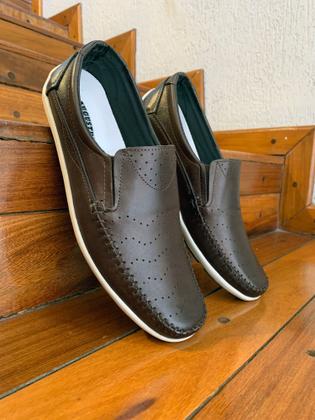 Imagem de Sapato Mocassim Masculino Casual Social em Couro Legitimo Confortavel e Leve