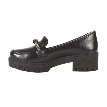 Imagem de Sapato Mocassim Strass Feminino Tratorado Salto Medio Mississipi Q8556