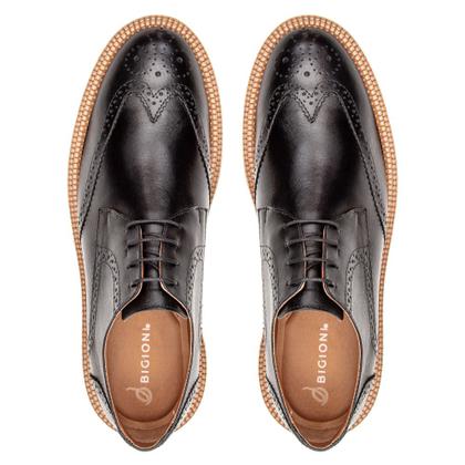 Imagem de Sapato Oxford em Couro Biggioni com Cadarço Detalhe Perfuros e sola Robusta