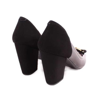 Imagem de Sapato peep toe Salto Alto Bloco em Verniz com Enfeite Laço