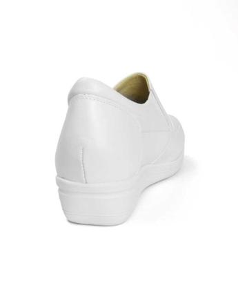 Imagem de Sapato Pierrô feminino ortopédico com elástico couro legítimo cor branco