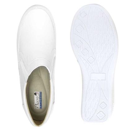 Imagem de Sapato Pierrô feminino ortopédico com elástico couro legítimo cor branco
