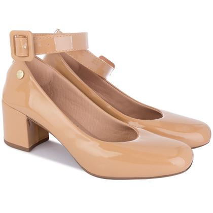 Imagem de Sapato Scarpin Feminino Fivela Salto Grosso Bico Quadrado