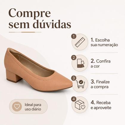 Imagem de Sapato Scarpin Feminino Modare Ultraconforto Salto Bloco Baixo