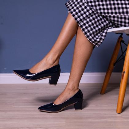 Imagem de Sapato Scarpin Feminino Salto Baixo Confortável Bico Fino