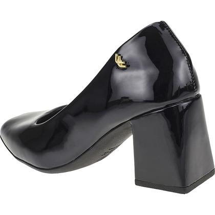 Imagem de Sapato Scarpin Feminino Salto Bloco Bico Quadrado Verniz