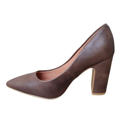 Imagem de Sapato Scarpin Feminino Salto Grosso Alto Bico Fino Confortavel Flex 1285.400