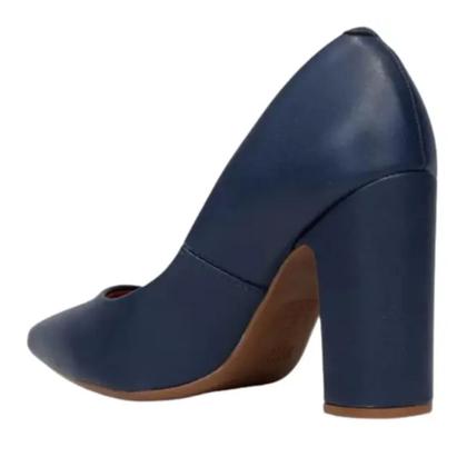 Imagem de Sapato Scarpin Feminino Salto Grosso Alto Bico Fino Confortavel Flex 1285.400