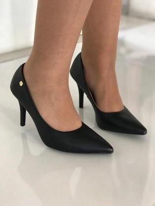 Imagem de Sapato Scarpin Feminino Vizzano Salto Alto Bico Fino Social Conforto