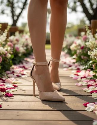 Imagem de Sapato Scarpin Feminino Vizzano Salto Fino Alto Bico Fino Verniz Moderno Conforto