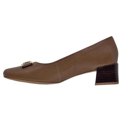 Imagem de Sapato Scarpin Salto Bloco Feminino Usaflex AG1620003 Camel