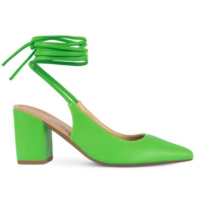 Imagem de Sapato Scarpin Salto Grosso Feminino Com Amarração Conforto