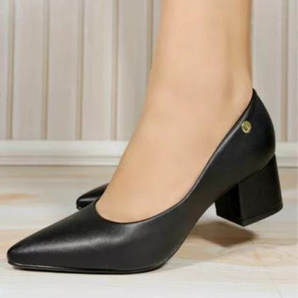 Imagem de Sapato Scarpin Salto Grosso Vizzano - Preto 01