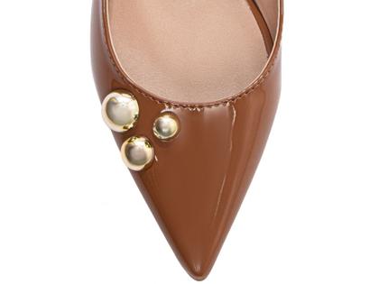 Imagem de Sapato Scarpin Salto Médio Bico Fino Slingback Feminino Aberto Fivela Elegante