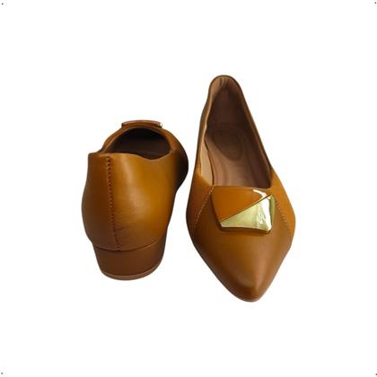 Imagem de Sapato scarpin Usaflex Couro Bico fino fivela AB6619 