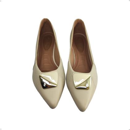 Imagem de Sapato scarpin Usaflex Couro Bico fino fivela AB6619 