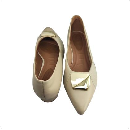 Imagem de Sapato scarpin Usaflex Couro Bico fino fivela AB6619 