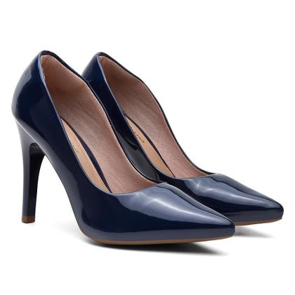 Imagem de Sapato Scarpin Verniz Salto Alto Fino Leve Conforto Classico