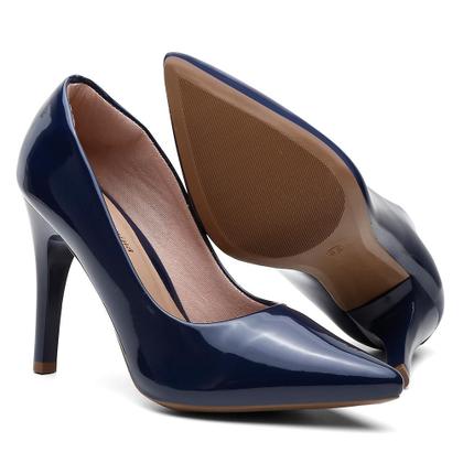 Imagem de Sapato Scarpin Verniz Salto Alto Fino Leve Conforto Classico