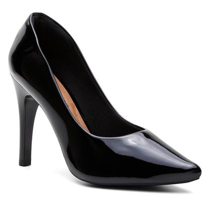 Imagem de Sapato Scarpin Verniz Salto Alto Fino Leve Conforto Classico