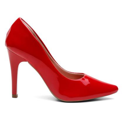 Imagem de Sapato Scarpin Verniz Salto Alto Fino Leve Conforto Classico