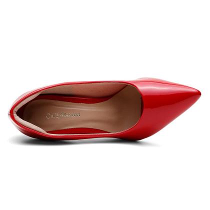 Imagem de Sapato Scarpin Verniz Salto Alto Fino Leve Conforto Classico