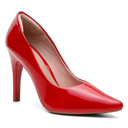 Imagem de Sapato Scarpin Verniz Salto Alto Fino Leve Conforto Classico