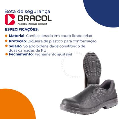 Imagem de Sapato Segurança Epi Bico Pvc Masculina Bracol Usafe Usls