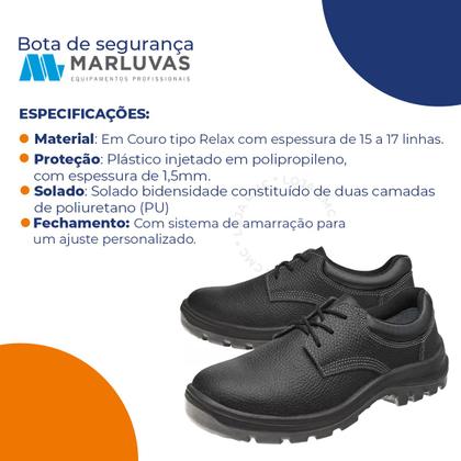 Imagem de Sapato segurança ocupacional epi vulcaflex modelo 10vs48pvc biqueira em pvc com c.a