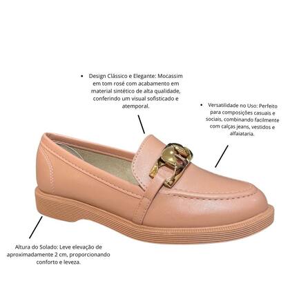 Imagem de Sapato Social Branco Mocassim Sapatilha Moleca Napa